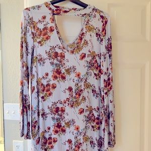 Mossimo Blue Bellsleeve Tunic Dress